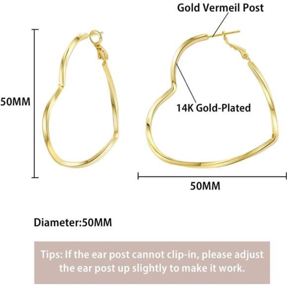 Trendy CZ Gold Hoop Earrings for Women, Lightweight Chunky Silver Earrings - Picture 15 of 16